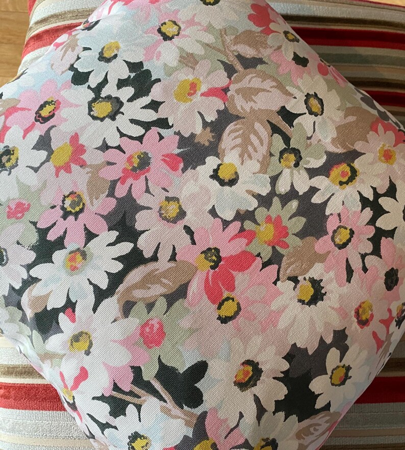 Cath Kidston PAINTED DAISY Pink Multi Cotton Cushion Cover 38cm Etsy UK