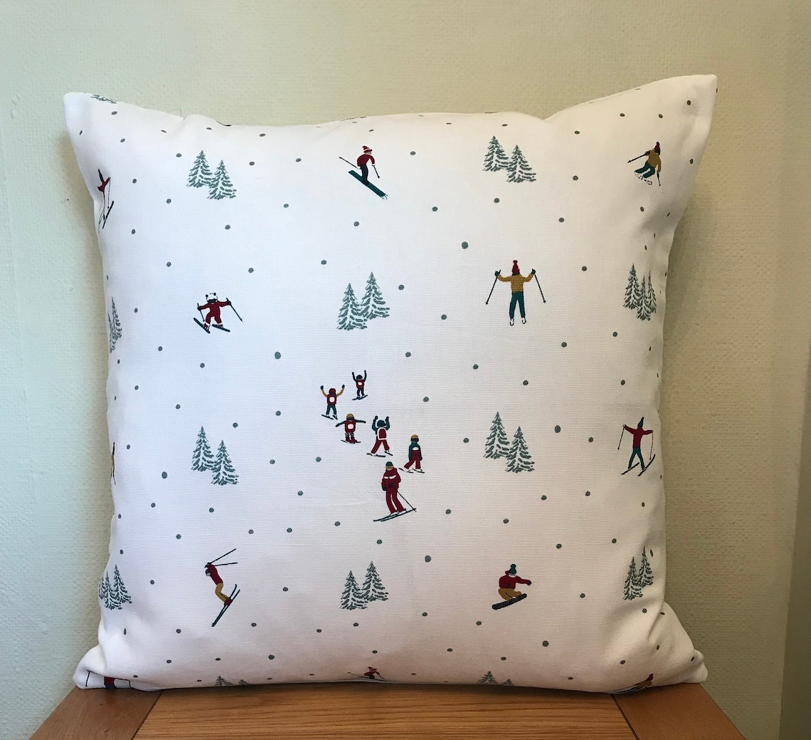 Sophie Allport SKIING Cotton Cushion Cover 40cm Etsy Israel