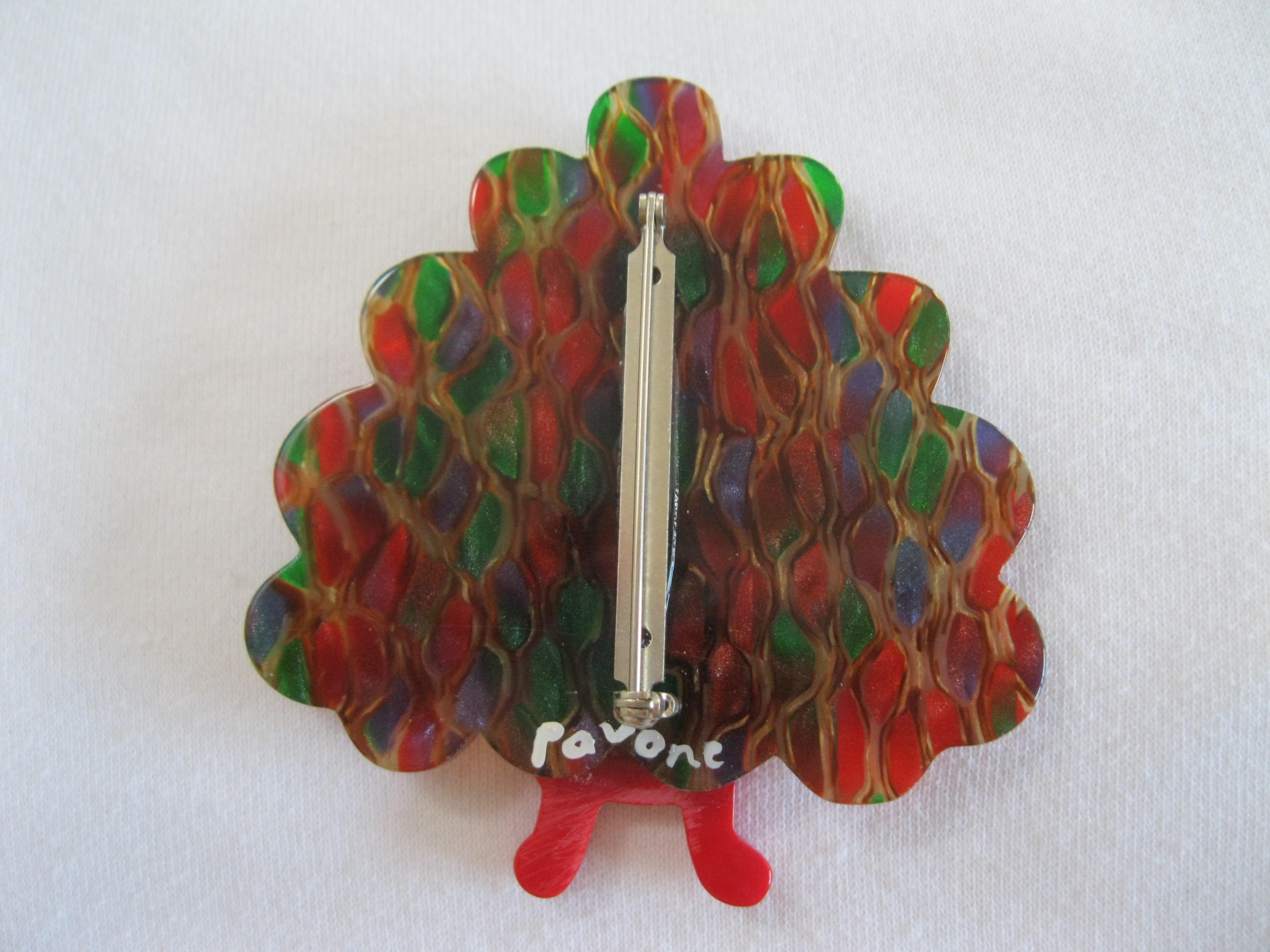 Colorful Peacock Pin by French Designer Pavone - Etsy