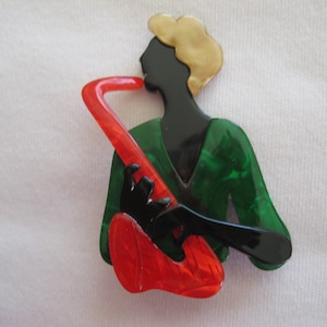 Saxophone Player Pin By French Designer Lea Stein