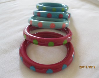 French Designed Colorful Dot Resin Bangle Bracelet By Marion Godart By The Piece