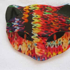 BacchusThe Cat Head Pin By French Designer Lea Stein