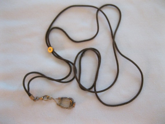 Rare Victorian Ladies Hair Watch Holder Chain Wit… - image 1