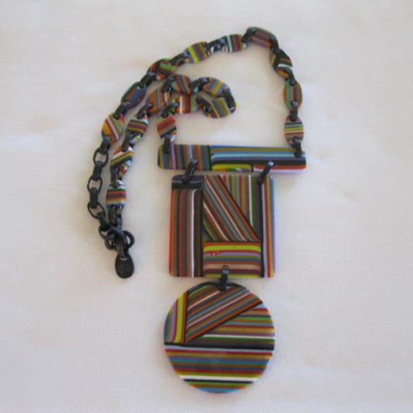 Carlos Sobral Brazil Colorful Resin Pendant  Necklace