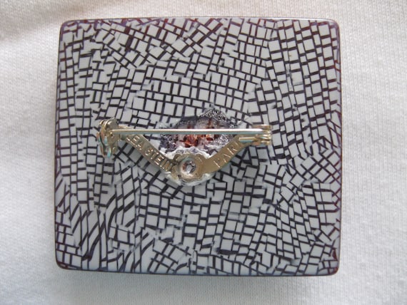 Lea Stein Rectangle Brooch Geometric Pin By French Designer Lea Stein