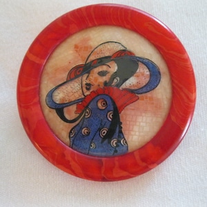 Serigraphy Pin  By French Designer Lea Stein