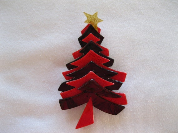 Christmas Tree Pin By French Designer Lea Stein - image 1