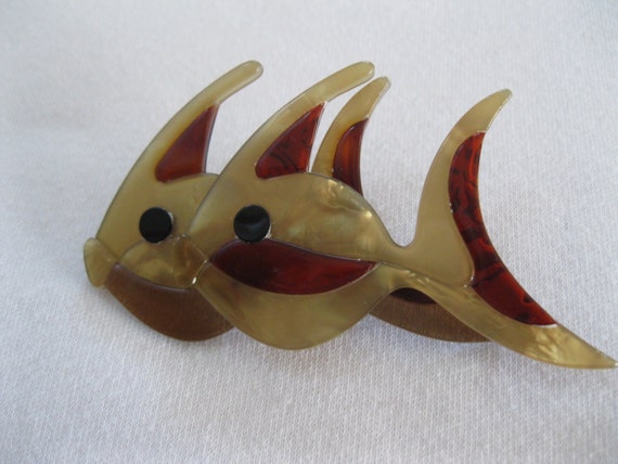 Pair Of Fish Pin By French Designer Lea Stein - image 2