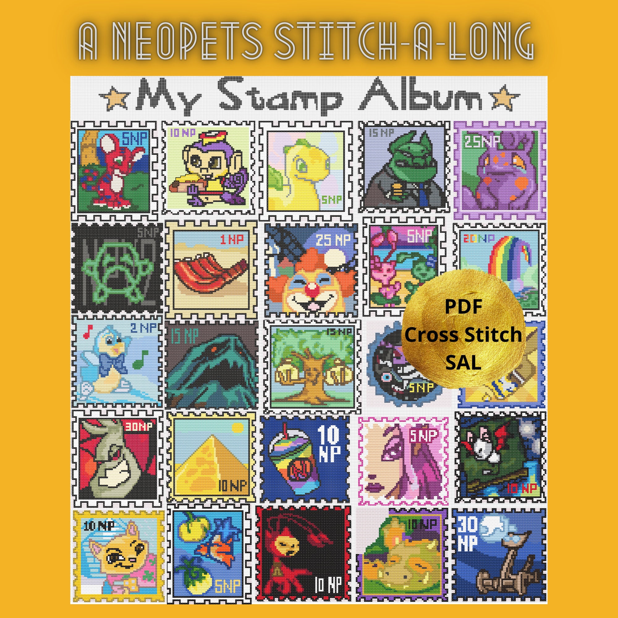 10 Stamp Bundle Neopets Stamps Etsy