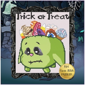 Süßes oder Saures Neopets Kreuzstich Herunterladbares PDF-Muster