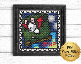 Korbats Lab Stamp Cross Stitch Pattern