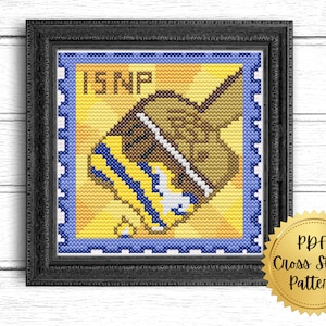 Desert Paintbrush Stamp Cross Stitch Pattern