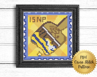 Desert Paintbrush Stamp Cross Stitch Pattern