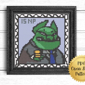 Bank Manager Skeith Stamp - Cross Stitch Pattern