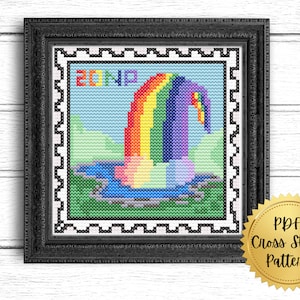 Rainbow Pool Stamp Cross Stitch Pattern Neopets