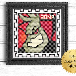Grinning Sloth Stamp Cross Stitch Pattern