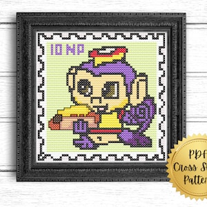 Huberts Hotdogs Stamp Cross Stitch Pattern