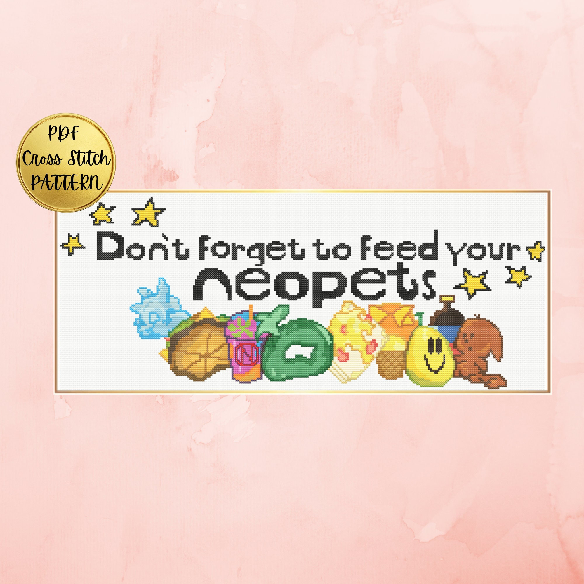 Don't Forget to Feed Your Neopets Cross Stitch - Etsy