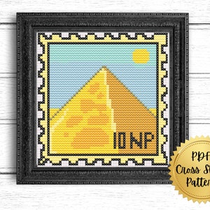 Pyramid Sunrise Stamp Cross Stitch Pattern