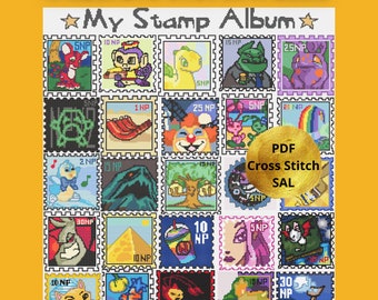 Neopets Stamp Album Cross Stitch Pattern - 25 Stamps