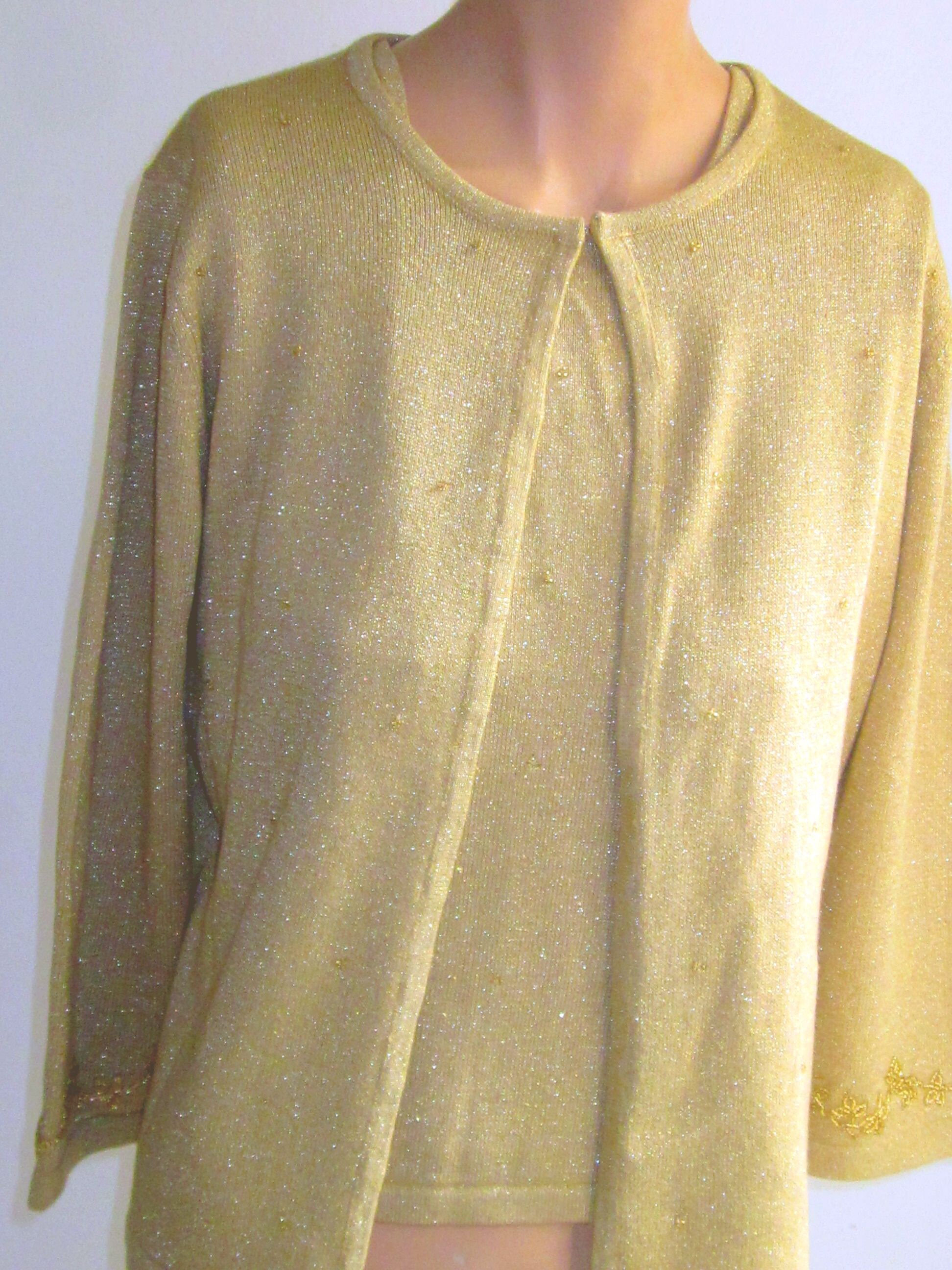 Vintage Women's METALLIC GOLD BEADED 3 