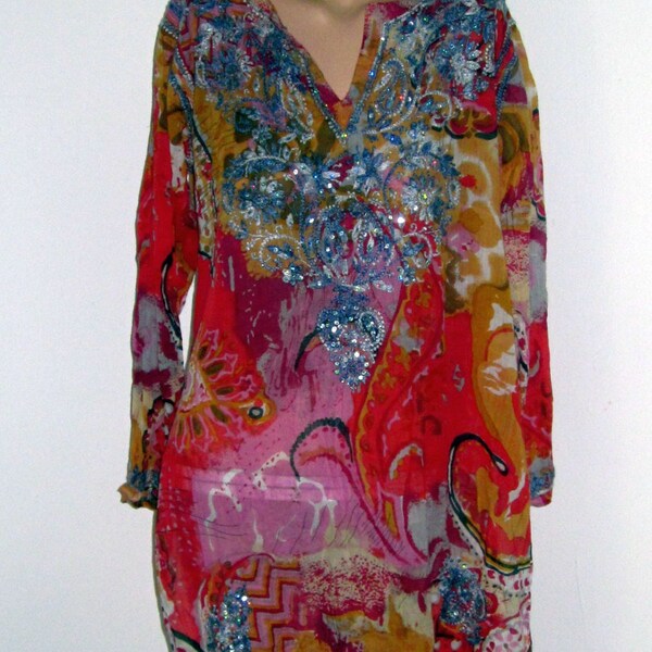 Bohemian Gauze Tunic Top main image 1