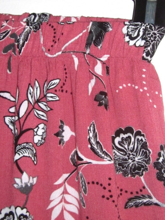 Vintage BoHo 90's Mauve Pink Floral Lounging Pant… - image 4