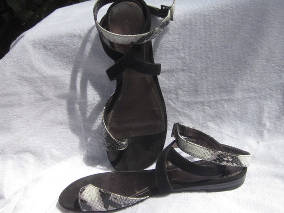 calvin klein snakeskin sandals