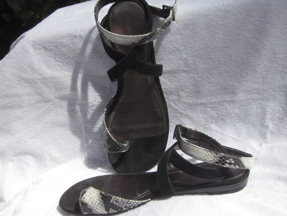 Calvin Klein ‘Charis’ Snakeskin & Black Suede Sand