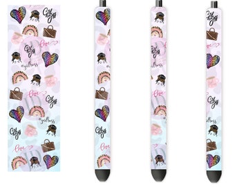 Girl Boss luxury pen wrap [PNG] Digital File, Girl Boss png, leopard print pen wrap, leopard png, rainbow png, NON Transparent Background.