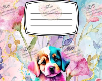 Stay Pawsitive Composition Notebook PNG digital file 5 editable template/ Canva Editable template- Dogs, bundle/Dog composition PNG file
