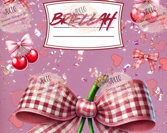 Cherry composition cover PNG, Canva Editable composition cover design One design/editable notebook cover/ composition notebook design