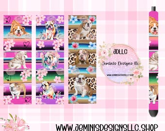 English Bulldog Serape pen wrap [PNG] Digital File| Bulldog png| English bulldog png print pen wrap background png| non transparent
