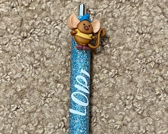 Glitter Gel Character pens, Mouse glitter pen, boy mouse pen, chunky mouse
