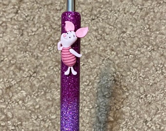 Glitter Gel Character pens pig, cute pink pig pen, glitter pig pen