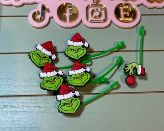 Straw topper Mean one/ Grinch Straw tip cover compatible with most standard straw’s including Stanley