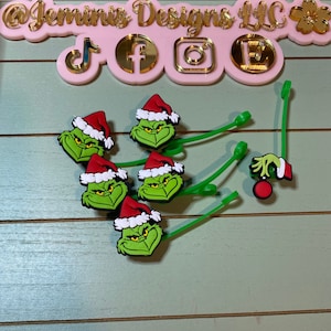Straw topper Mean one/ Grinch Straw tip cover compatible with most standard straw’s including Stanley