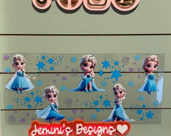 Ready to press|  uvdtf Cartoon Princess uvdtf  | uvdtf wrap | Permanent decal | No heat needed | Waterproof