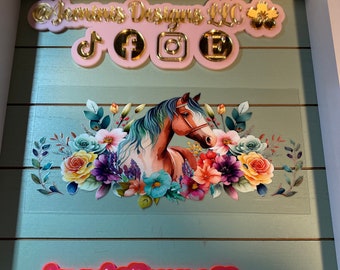 UV DTF 16 oz Glass can Ready to Apply|Horse floral uvdtf wrap | Permanent decal | No heat needed | Waterproof material