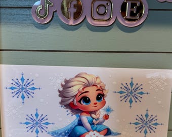 UV DTF Ready to press|  Freeze Cartoon Princess uvdtf  | uvdtf wrap | Permanent decal | No heat needed | Waterproof