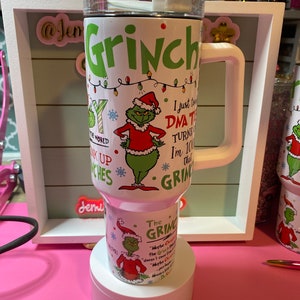Grinch my day 40 oz SS dupe /Christmas tumbler/Green guy Christmas tumbler.