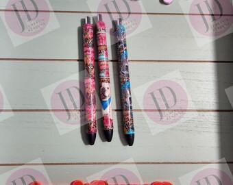 French Bulldog, English bulldog  or Pitbull pen wrap Glitter pen, pen wrap with Lots of vibrant colors sparkle.   Gorgeous glitter pen