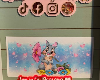 UV DTF 16 oz Glass can Ready to press|  woodland friends shy rabbit  | uvdtf wrap | Permanent decal | No heat needed | Waterproof