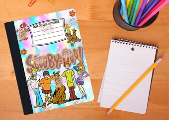 Mystery hound and friends PNG file 5 designs for composition notebook cover, digital design, digital file, notebook cover, hound and firends