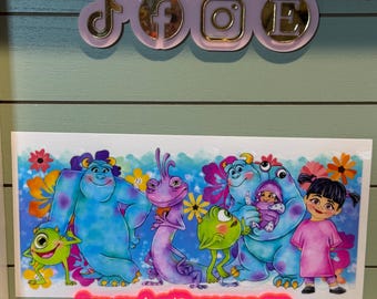 UV DTF  Ready to Apply| Boo, monster friends| cartoon uvdtf wrap | Permanent decal | No heat needed | Waterproof material
