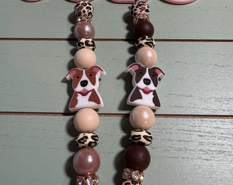 pitbull Tumbler charm accessory, tumbler bead charm, beaded tumbler charm, tumbler handle charm, tumbler cup charm