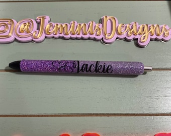personalized lavender glitter gel Pen/Glitter Gel pen, your name glitter pens, lavender  glitter pens, lavender/purple customized  pen