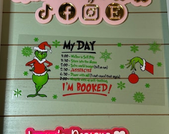 UV DTF  Ready to press|  My Day| Mean guy Christmas/ green -red | uvdtf wrap | Permanent decal | No heat needed | Waterproof
