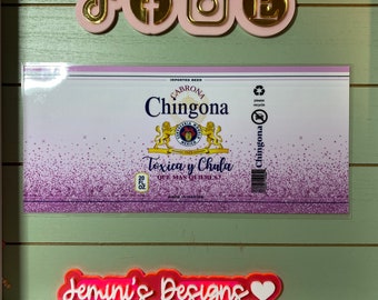 UV DTF 16 oz Glass can Ready to Apply| Frida Chingona Toxica y Chula    | uvdtf wrap | Permanent decal | No heat needed | Waterproof materia