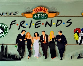 UV DTF 16 oz Glass can Ready to press|  central perk|. Friends  | uvdtf wrap | Permanent decal | No heat needed | Waterproof
